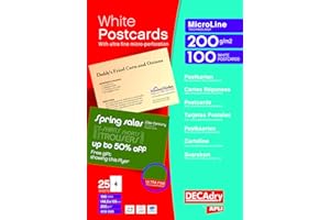 DECAdry White Postcards 200gsm Microperforated 4 per A4 Sheet 148.5x105mm Ref OCB3325 [Pack of 100 Cards]