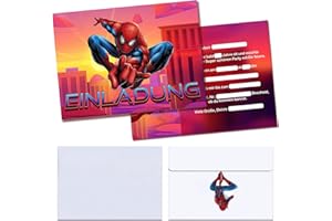 HAMINE Einladungskarten Kindergeburtstag,12 Pcs Deutsche Einladungskarten+12 Umschläge,Einladungskarten für Geburtstag,Geburtstag Einladungskarten,Poolpartys,Abschlussball