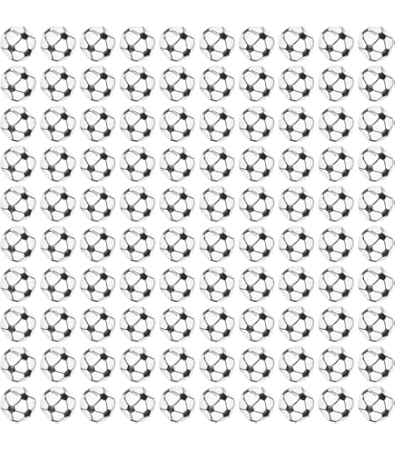 100 Fußball Perlen 12mm - Acryl Kugeln Für Armbänder & Schmuck