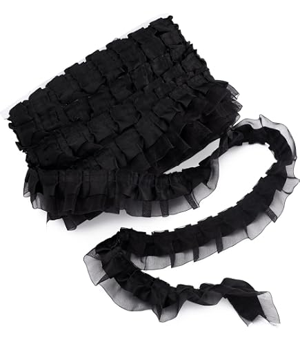 Ruban En Organza Blanc à Volants - 10 Mètres, Largeur 1.625 Pouces - Dentelle Plissée Pour Couture, Décoration De Mariage, Artisanat - 8