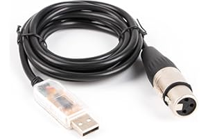 USANGREEN FTDI USB RS485 XLR DMX512 Câble contrôleur d'équipement d'éclairage de scène DIY pour SGM Dmxking Dmxcontrol Freestyler Téléchargement (longueur : 5 m)