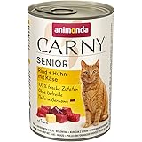animonda kattfoder Carny Senior, våtfoder för katter från 7 år, nötning + kyckling med ost, 6 x 400 g