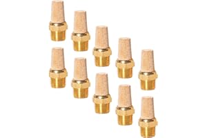 CNCTEC - Lot de 10 silencieux pneumatiques en bronze fritté 3/8" - Silencieux pour air comprimé de qualité industrielle (10, 3/8")