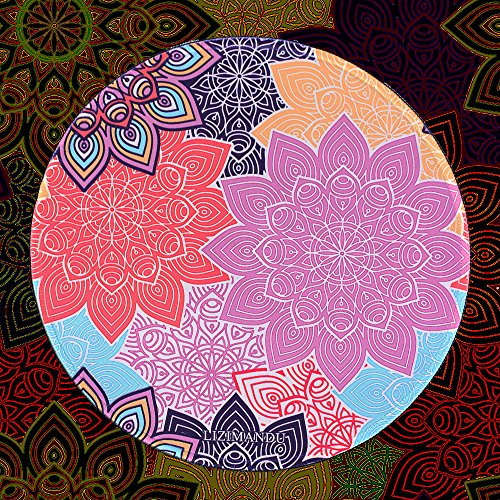 Gaming Mauspad(250 x 250 x 3 mm) ,Lizimandu Silent Designer Runde Round Mousemat /Standard Size mit Anti-Rutsch-Leder-Runde Double Sided Durchmesser 25 cm für alle gängigen Mouse-Typen(Bunte Klamotten/Colorful Gear) - 4