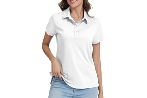 JoyGirl Polo Shirts for Women Short Sleeve T Shirts Quick Dry Lightweight Breathable Gym Tops Collared Golf Shirt with 4-Butt