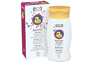 eco cosmetics ECO Baby & Kids Schampoo und Duschgel 2 in 1, Naturkosmetik schonendes Bio Duschgel und Bio-Schampoo, reinigt und pflegt die Kopfhaut von Kindern und Babys,1 x 200ml