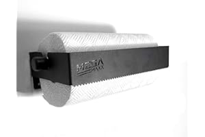 MegaMaxx Tear Away 270mm Single Paper Towel Holder - Industrial Tissue Paper Towel Holder Wall-Mountable Dispenser for Office and Home(280x150x50 mm, Black)