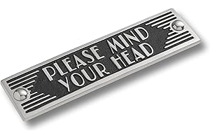The Metal Foundry Mind Your Head Metal Door Sign. Art Deco Style Home Decor Accessories Door Or Wall Aluminium Plaque. Handmade In England.