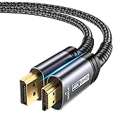 JSAUX Cavo DisplayPort a HDMI 4K 2M, Display Port a HDMI Cavo (4K@30Hz/2K@60Hz/1080P@120Hz)-Nylon Intrecciato Unidirezionale 