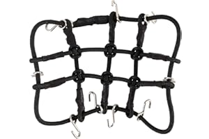INJORA RC Roof Luggage Net with Hooks for Axial SCX24 C10 JLU Gladiator Bronco Upgrade Parts 1/24 RC Crawler Accessories (Black)
