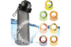 SuperUvistare Air Bottiglia d'acqua con 7 Cialde Aromatiche, 650ML Senza BPA Borracce Tritan Cialde Aromi Frutta Profumate Borraccia Prova di Perdite 0 Calorie Tazza d'acqua con Cannuccia per Sport