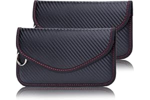 NEUSID Faraday Bag for Key Fob, 2 Pack Car Key Pouches Leather Keyless Entry Case Car Keys Safe Protector RFID Anti-Theft Signal Blocking Cages Key Blocker Bags