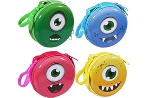 QOPET 4 Stück Kinder Kleingeldbörse Jungen Mädchen Kleingeld Portemonnaie Täschchen Kindergeburtstag Gastgeschenke Mitgebsel Kindergarten Geschenk Münzbörse Mini