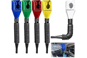 ZKFSIE 5Pcs Flexible Wide-Mouth Funnel with Built-In Filter, Snap Fit Car, Oil Funnel for Car, Adblue, Collapsible Silicone for Automotive, Household, and Outdoor Use