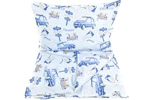 FRIVOLITY Baby's Comfort Bedding Set Duvet Cover (90 x 120 cm) + Pillowcase (40 x 60 cm), Cars on the road