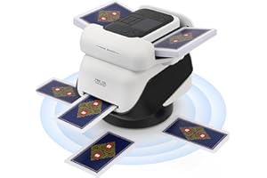 STRIXORN 2 en 1 Barajador y Repartidor Automático de Cartas,Distribución aleatoria de cartas con rotación de 360°, Dispensador de tarjetas electrónicas, Recargable y Silencioso para Poker, UNO, Phase 10