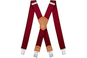 Dresime Bretelles Homme Larges Réglable Élastique Extra Fort 4 Robuste Clips, pour Hommes et femmes avec en forme X Design et Sangles Extra Larges -4cm