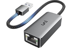 ‎UNI uni USB Ethernet Adapter 3.0 1000Mbps LAN Adapter, USB RJ45 Adapter aus Aluminium und Nylon, treiberfreier Netzwerkadapter für MacBook, Mi Box, Surface, PC, Laptop mit macOS, Win 11/10/ 8.1/8, Linux
