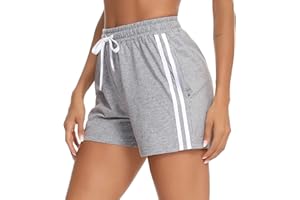 Irdcomps Womens Running Shorts Cotton Lounge Gym Athletic Sport Tracksuit Bottoms Comfy Hiking Travel Casual Sweat Shorts with Pockets