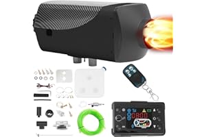 EVGTTI 12V 5KW-8KW Air Diesel Heater Parking Diesel Night Heater with Silencer LCD Switch 10L Tank For Truck, Boat, Car Trailer, Motorhomes, Campervans, Caravans (Black)