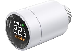 Putogesafe Termostat grzejnikowy Smart, termostat grzewczy (wymagany cyfrowo TUYA Zigbee-Gateway), termostat z pilotem zdalnego sterowania za pomocą aplikacji TUYA, z adapterem, regulacja temperatury