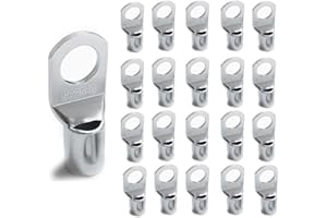 CIAYCTY Capicorda Elettrici ad Occhiello SC25-8, 20 Pezzi Terminali Elettrici a Crimpare, Connettori Faston per Collegamenti Sicuri