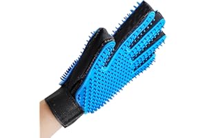 USION Pet Grooming Glove 259 Pins [NEW TWO-SIDED VERSION],Efficient Pet Hair Remover Mitt-Massage Tool Gentle Deshedding Brush for Long Short Fur Dogs Cats Rabbits Horses(1 PC)