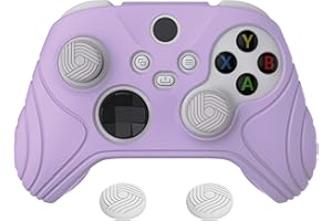 eXtremeRate PlayVital Antypoślizgowe Gumowe Pokrowiec Ochronny do Xbox Series X S z Nakładkami na Kciuki,Protective Case do Xbox Series X S Kontrolera,Silikonowe Etui Skóry-Fioletowy Mauve
