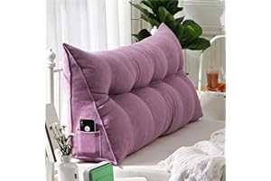 YSZBD Rückenstützkissen Rückenkissen Bett Lesekissen Für Bett Und Sofa Rückenkissen Keilkissen Sofa Bettkissen Rückenlehne Lesekissen Removable Cover,#2Purple-60x50x20cm
