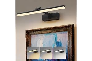 TYhogar Lampe Miroir LED Salle de Bain 40cm 3 réglages de température de couleur Murale Salle de Bain 180° Rotatif Applique Murale 920LM 8W IP44 Intérieure Lampe pour Tableau 3000K/4500K/6000K