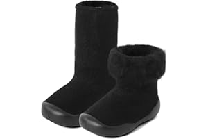 MK MATT KEELY Chaussons Hiver Bébé Chaussettes Antidérapantes Enfant Garcon Fille Chaussures Chauds Premiers Pas avec Semelle Caoutchouc