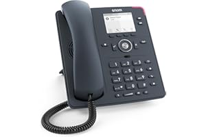 Snom D140 Desk VoIP-Festnetztelefon, Schiefergraues Gehäuse, 2 SIP-IdentitäTen, Energieeffizient (PoE Klasse 1), 2,8' TFT LCD, Graustufenanzeige, 360° Benachrichtigungsanzeige, 6+4 Funktionstasten