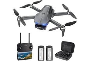 TEEROK T12S Drone Caméra 4K EIS 2 Axis Gimbal Professionnelle, Foldable Drones avec GPS, RC Quadcopter avec Brushless Motor, 5G Live Streaming, Follow Me, Auto Return, 52 Minutes de Vol