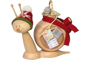‎KUHNERT Kuhnert Wood Turning Smoking Snail / Incense Figure Sunny with Knitting Toy Height Approx. 15 cm Made in Germany