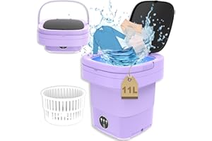 SULIAO Portable Washing Machine, 11L Weighs 2kg 2 in 1 Foldable Washer and Dryer, Mini Washer Machine, Small Smart Laundry Machine with 3 Cleaning Modes for Baby Clothes, Underwear, Camping, RV, Travel