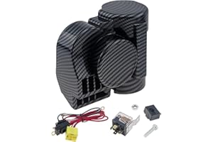 DriSentri Air Horn for Trucks, Compact Snail Electric Train Horn, 12V 150DB Car Horn Kit Super Loud Horn with Wiring Harness for Any 12V Vehicle Motorbike Truck Boat Pickup