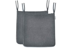 ‎BALCONY & FALCON Balcony & Falcon 2er Set Stuhlkissen, Memory Foam Stuhlkissen x 1, Exquisites Stoff Stuhlkissen Grau x 1, Stuhlauflage Sitzkissen Sitzpolster Auflage für Stühle in Haus und Garten Kollektion 42 cm
