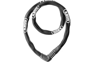 ABUS Kettenlås Steel-O-Chain 5805C, 110 cm, Svart | Cykellås med sifferkod, 5 mm fyrkantskedja, hållbara 2-komponents sifferr