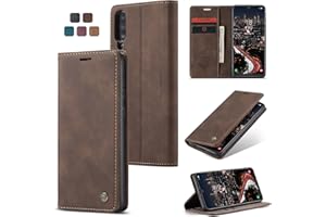 WJXEXRS Handyhülle für Samsung Galaxy A50 / A30S / A50S Hülle, Premium Klapphülle Leder Schutzhülle Klappbar mit Kartenfach Ständer Magnet Handytasche Standfunktion Flip Case Lederhülle -Kaffee