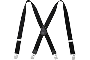 Lafayon Bretelles pour hommes Bretelles de pantalon pour hommes, larges et résistantes, avec 4 pinces solides de 40 mm, style X