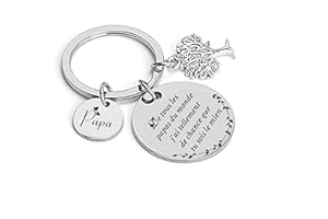 JRZDFXS Cadeau Papa Noel,Porte clef Papa je t'aime，Papa Porte-clés Cadeau,Porte-clés de de Papa,Cadeau de fête des pères,Cadeaux d'anniversaire,Cadeaux de Famille