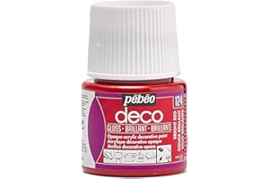PEBEO - Pintura acrílica multisoporte - Color Opaco - Acabado Brillante - Color Rojo - 45ml