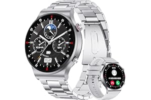 BANGWEI Smart Watch for Men Answer/Make Calls,Fitness Watch with 100+ Sports Modes,Voice Assistant,Heart Rate Sleep Blood Pressure&Oxygen Monitor,Waterproof,1.32" Smartwatch for Android iOS,2 Straps,Silver