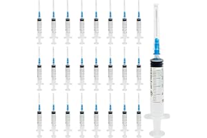 Bohoray 1/2/3/5ml Plastica Multiuso, Plastica Sterili Siringhe, Confezionati Singolarmente Siringhe di Misurazione per Laboratori Scientifici, Iniettore per Animali Domestici (5ml, 25pz)