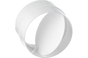 LIRAST Ø 125mm / 5 inch Plastic Ventilation Pipe Connector with Backdraught Shutter/Non-Return Damper Flap