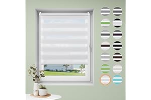 ‎SANFREE Doppelrollo klemmfix ohne Bohren B70 x H120cm-Stoffbreite 66cm Weiß Rollos für Fenster Fensterrollo innen ohne Bohren Klemmrollo Rollo Springrollos Sonnenschutz & Sichtschutz