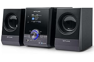 Muse Stereoanlage, Kompaktanlage mit CD-Player & DAB Radio, Mini Stereoanlage mit 2 Lautsprecher, Musikanlage mit FM/DAB/DAB+ Digital-Radio, Bluetooth & AUX, MP3 & Spotify, Musik-Anlage Kompakt