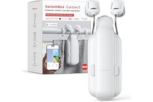 SwitchBot Inteligente Automático Cortina - Control Remoto Bluetooth con App/Timer, Rendimiento Mejorado, Requiere SwitchBot Hub 2 para ser Compatible con Alexa y Funcionar con Homekit (Curtain 3, Rod)