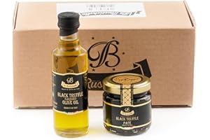 La Rustichella – Gourmet Set: Black Truffle Paté 90g + Black Truffle Olive Oil 100ml – 100% Made in Italy | Vegan, Gluten-Free, Cholesterol-Free