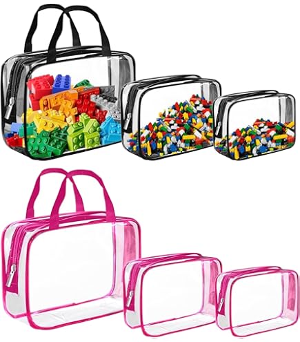 6er Set Transparente Spielzeug-Aufbewahrungsbeutel Mit Reißverschluss – Wiederverwendbar & Praktisch